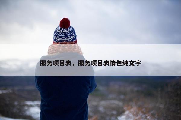 服务项目表，服务项目表情包纯文字