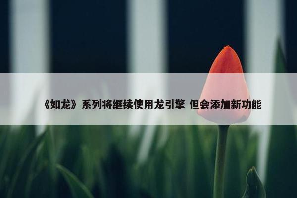 《如龙》系列将继续使用龙引擎 但会添加新功能