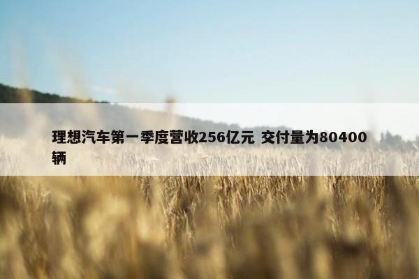 理想汽车第一季度营收256亿元 交付量为80400辆