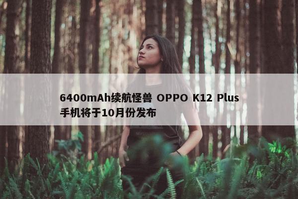 6400mAh续航怪兽 OPPO K12 Plus手机将于10月份发布