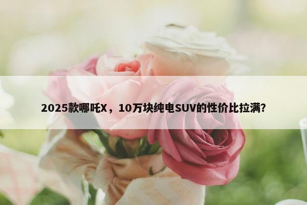 2025款哪吒X，10万块纯电SUV的性价比拉满？