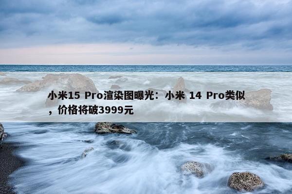 小米15 Pro渲染图曝光：小米 14 Pro类似，价格将破3999元