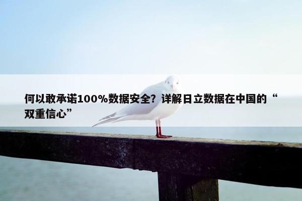 何以敢承诺100%数据安全？详解日立数据在中国的“双重信心”